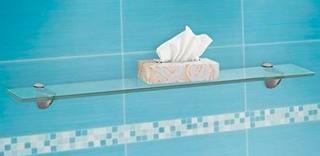 Floating Glass Wall Shelf 36x6", Chrome