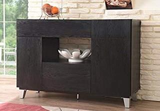 Enitial Lab YNJ-132-1 Omega Modern Buffet And Wine Rack, Black