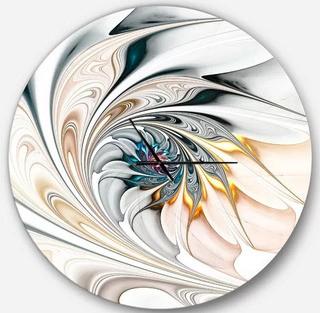 Designart Stained Glass Floral Art Modern Wall Clock 23"