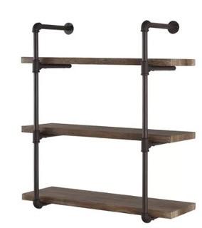 3 Tier Wall Shelf, Dark Green Oil Rubbed Bronze 31.5x10"