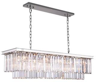 Lavinia 12-Light Kitchen Island Pendant, Polished Nickle- NO CRYSTALS