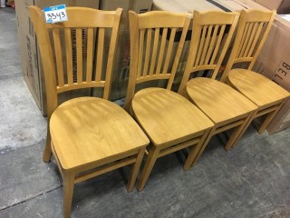 Set Of 4 Wooden Chairs-As Is