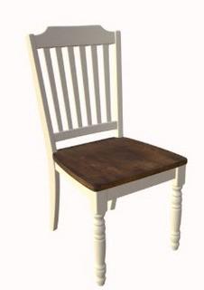 Two Tone Antique White & Warm Cherry Finish Side Chair, Set Of 2