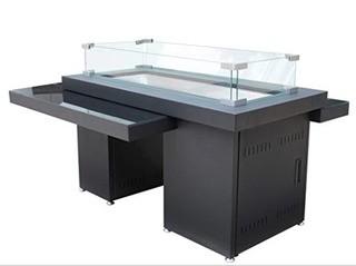 Hiland Two Tiered Steel Propane Fire Pit Table