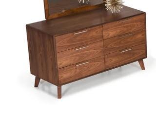 Hali 6 Drawer Double Dresser, Walnut Vaneer
