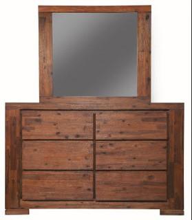 Wiltse Spacious 6 Drawer Double Dresser With Mirror, Some Scratches