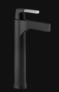 Zura Single Hole Bathroom Faucet with Drain Assembly and Diamond Seal Technology Black/Chrome