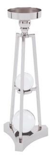 Modern Metal Candlestick with Orbs 17.3H"