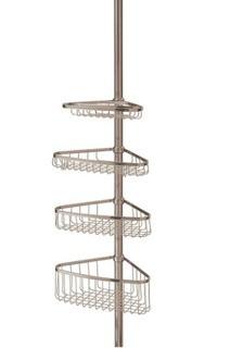 InterDesign Morley 4-Shelf Tension-Pole Shower Caddy