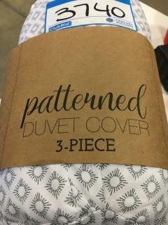 iEnjoy Duvet Cover, King, Grey/White