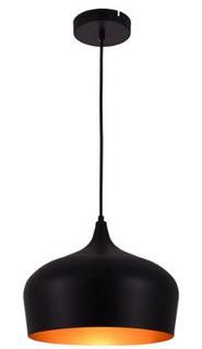 Bitner 1-Light Dome Pendant Black/Copper