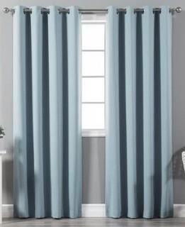 Solid 2 Blackout Thermal Grommet Curtain Panels, Blue 52x84"
