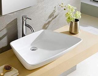 Fine Fixtures Trapezoid Shape Vessel Sink Vitreous China MV2718W, 26.38'' L x 17.5'' W x 4.75'' H