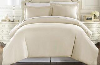 1500 Thread Count Egyptian Quality Duvet Cover Set, 3pc, Queen, Cream