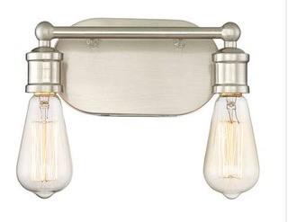 Agave 2-Light Vanity Light, Brushed Nickle, Bulbs Not Included 