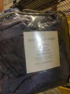 Distinctly Home Super Mink Blanket, King, Purple/Blue