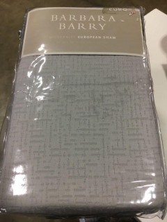 (2) Barbara Barry Modernist Euro Shams, Grey