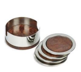 Glucksteinhome 5 Piece Stainless Steel Coaster Set