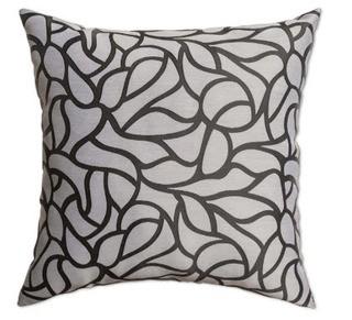 Softline Home Fashions Geometric Jacquard Square Throw Pillow in Charcoal 18x18"