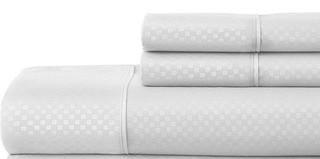 Anson Printed Checkered Sheet Set, Queen, White