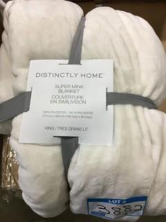 Distinctly Home Super Mink Blanket, King, White