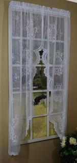 Curtain Chic Cameo Rose-Tier Pair 56x36", Valance 56x13", Swag Pair 56x38"