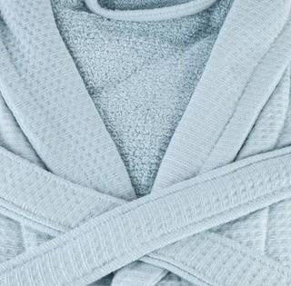 Whitman Superior Weave Cotton Waffle Bathrobe, Aqua, XL