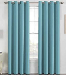 Solid Colour 2 Blackout Curtains, Blue 52x72"
