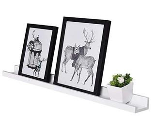 Strand 48" Long Picture Ledge Floating Wall Shelf, White