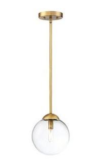 St Judes 1-Light Pendant Natural Brass