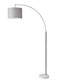 Riddles 73.5" Arched Floor Lamp Brushed Steel Base/Grey Shade
