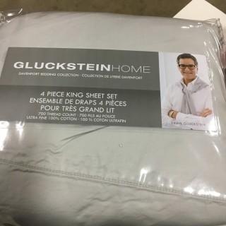 Glucksteinhome King Sheet Set, King, Light Grey