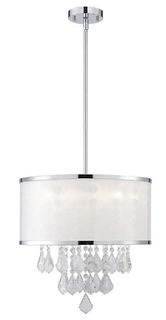 Reese 4-Light Chrome Chandelier with Sparkle Shade and Crystal