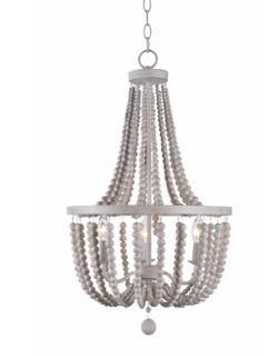 Nehemiah 3-Light Empire Chandelier- Weathered WoodDumas 93131WW 3-Light Wood Bead Chandelier