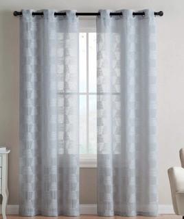 VCNY Home Jolie Window Curtain Pair, Ashley Blue, 38x96"