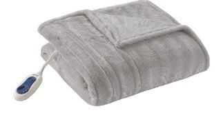 Beautyrest Black Luxury Heated Throw Grey 50x70"-As Is