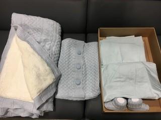 Nipperland 6303 Crib Blanket Set, Blue