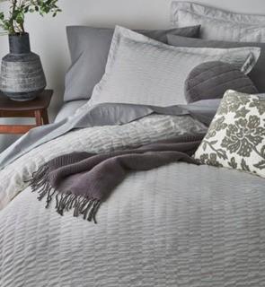 Distinctly Home Seersucker Duvet Cover Set, Queen, White