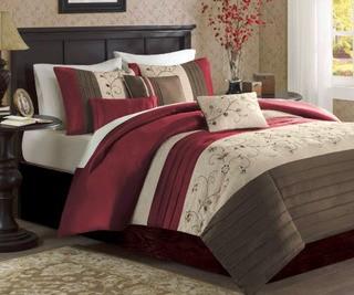 West Drive 7 Piece Comforter Set,King, Red