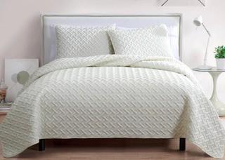 VCNY Nina Embossed 2 PC Quilt Set - Ivory - Twin