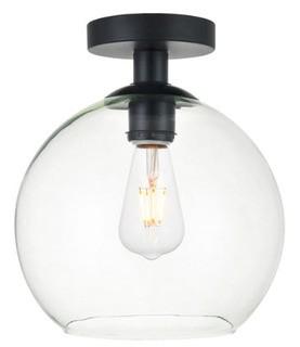 Yearwood 1-Light Semi Flush Mount, Black/Clear