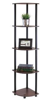 Johannes Corner Unit Bookcase Dark Brown Grain / Black