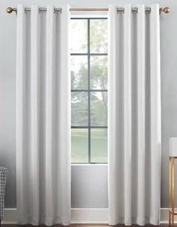 Sun Zero Oslo Home Theatre Grade Extreme Blackout Grommet Curtain Panel, Pearl, Set Of 2 52x95"
