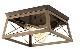 Delon 2-Light Flush Mount Antique Bronze