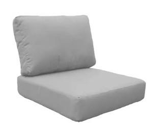 (4)Indoor/Outdoor High Back Chair Cushion Cover, Grey, Seat Cushion Cover: 28" W x 28" D x 6" Thick; Seat Back Cushion Cover: 28" W x 17" H x 6" Thick