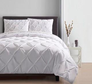 Lolita 3 Piece Reversible Duvet Cover Set, Queen, White