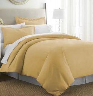 Canizales Duvet Cover Set, Queen, Gold 