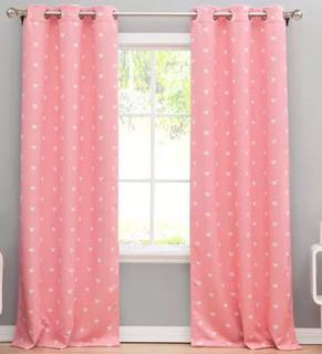 Braden Hearts Pole Top Polka Dots 2  Blackout Thermal Curtain Panels 42x84"