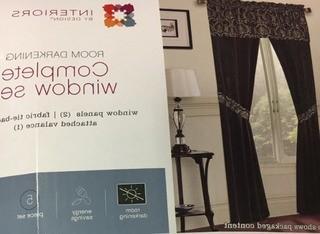 Knute Complete Window Semi Sheer Rod Pocket Curtain Panels,Black