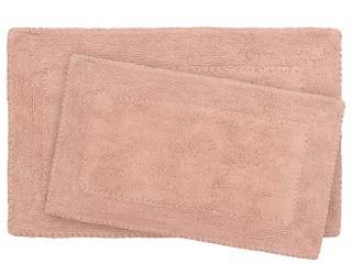Ruffle Cotton 2 Piece Bath Rug Set 20x32"/17x24" , Blush 